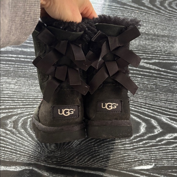 UGG kids toddler Bailey Bow boots Black Size 10 10T - Picture 4 of 5